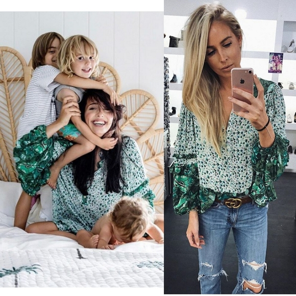 Winona Blouse Ivy green Spell Designs top XS lurex - Picture 3 of 8